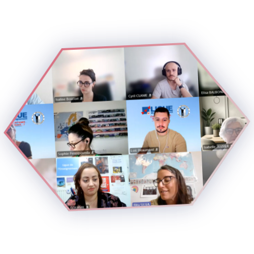 Les participantes et participants réunis en visioconférence lors de l'événement DigCompAE